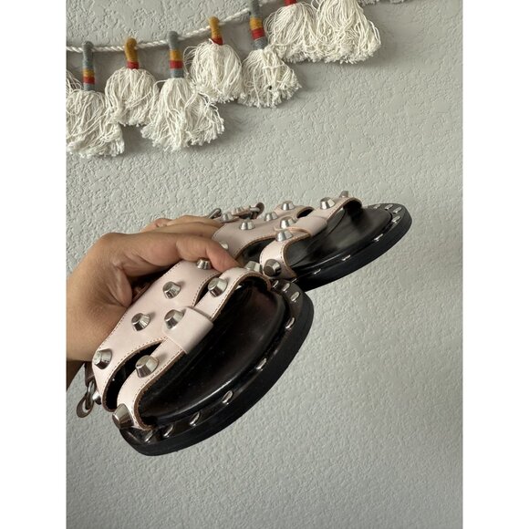 Alexander Mcqueen Solenie Studded Gladiator Slingback Buckle Leather Sandals 37 - Picture 9 of 11